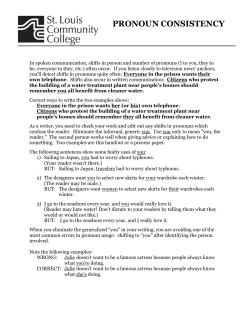Pronoun Consistency - St. Louis Community College