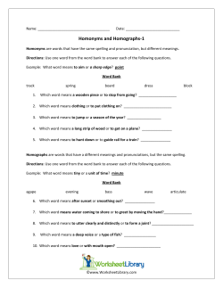 Homonyms and Homographs-1