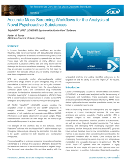 Accurate Mass Screening Workflows for the Analysis of