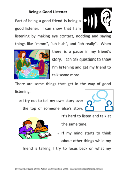 Being a Good Listener - Autism Understanding