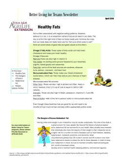 April 2016 &ndash; Healthy Fats