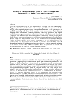 The Role of Tourism in Turkic World in Terms of