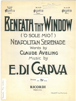 Beneath thy window