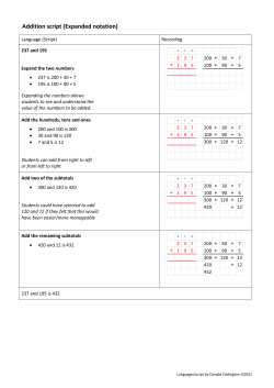 Addition - Expanded notation method