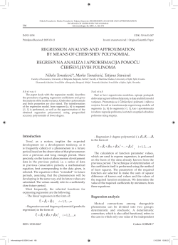 regression analysis and approximation by means of chebyshev