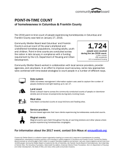 Methodology for Future Point-in-time Homeless Population Data
