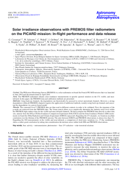 Solar irradiance observations with PREMOS filter radiometers on the