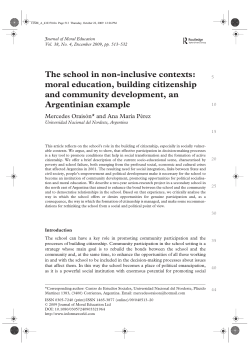 The school in non-inclusive contexts: moral education, building