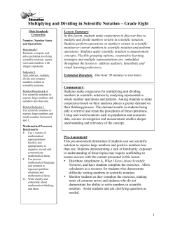 Multiplying and Dividing in Scientific Notation &ndash; Grade Eight