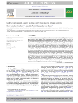 Earthworms as soil quality indicators in Brazilian no