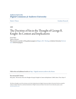 The Doctrine of Sin in the Thought of George R. Knight