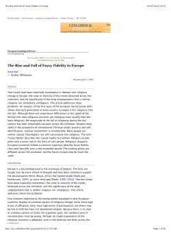 The Rise and Fall of Fuzzy Fidelity in Europe