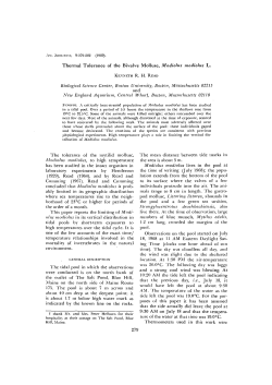 Thermal Tolerance of the Bivalve Mollusc, Modiolus modiolus L