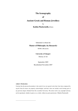 The Iconography of Ancient Greek and Roman Jewellery