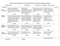 Poster Presentation Judging Rubric: 20th Annual Student Research