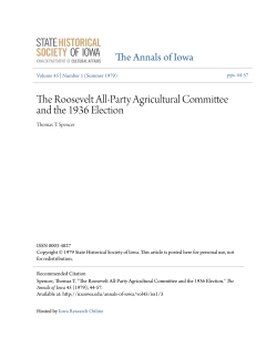 The Roosevelt All-Party Agricultural Committee and the 1936 Election