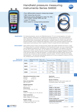 Handheld pressure measuring instruments Series S4600