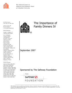 The Importance of Family Dinners IV