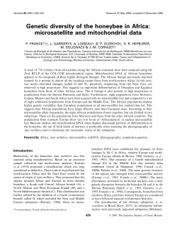 Genetic diversity of the honeybee in Africa: microsatellite