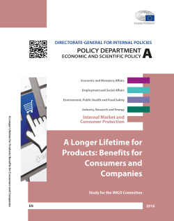 A longer lifetime for products: benefits for consumers and companies