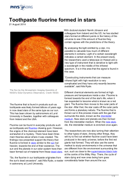 Toothpaste fluorine formed in stars