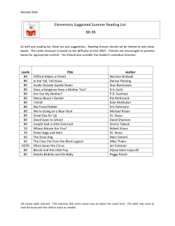 Elementary Reading Lists