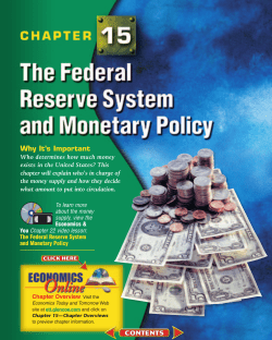 The Federal Reserve System and Monetary Policy