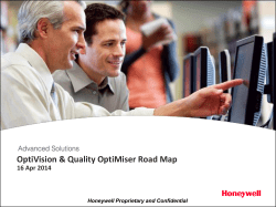 OptiVision Roadmap Template - Honeywell Process Solutions