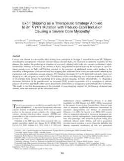 Exon Skipping as a Therapeutic Strategy Applied to an RYR1