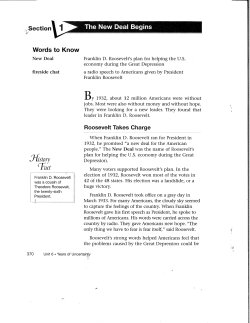 Chapter 20 Section 1 - The New Deal Begins