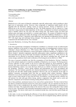 Effects of preconditioning on quality of dried blueberries
