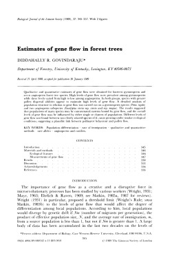 Estimates of gene flow in forest trees