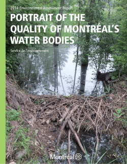 Portrait of the quality of Montr&eacute;al`s water bodies