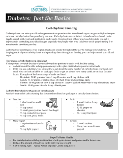 Carbohydrate Counting and Diabetes