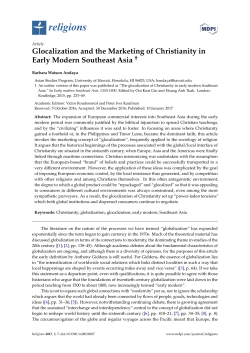 Glocalization and the Marketing of Christianity in Early Modern