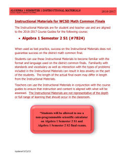 Alg Sem 2 - Washoe County School District