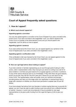 Court of Appeal frequently asked questions