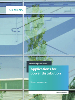 Application Models for Power Distribution