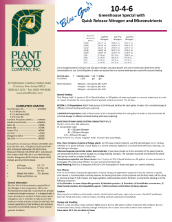 Sell Sheet - Plant Food Company