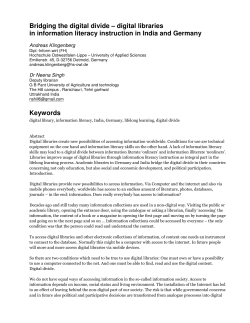 Bridging the digital divide &ndash; digital libraries in information literacy