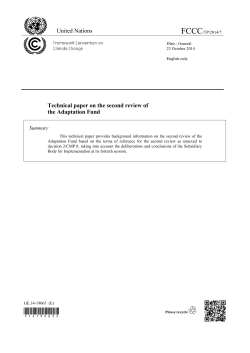 Technical paper on the second review of the Adaptation Fund