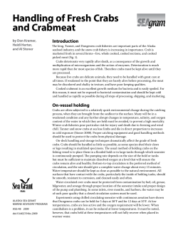 Handling of Fresh Crabs and Crabmeat