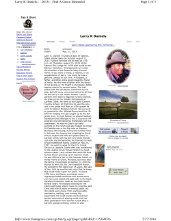 Page 1 of 3 Larry K Daniels ( - 2013)