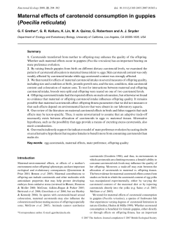 Maternal effects of carotenoid consumption in guppies (Poecilia