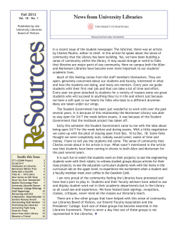 Fall 2012 - University of Hartford Libraries