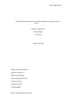 Scalar implicatures 1 Possibly all of that and then some