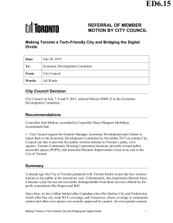 Making Toronto a Tech-Friendly City and Bridging