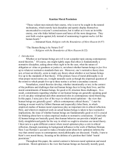 Kantian Moral Pessimism