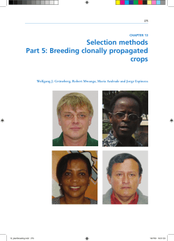 Selection methods part 5: Breeding clonally propagated crops