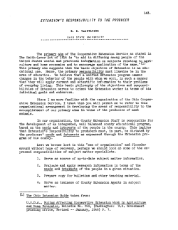Extension`s Responsibility to the Producer